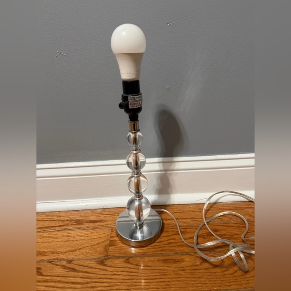 Modern Silver and Clear Glass Accent Lamp - Picture 3 of 6